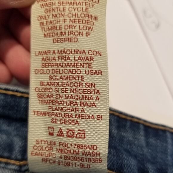 Faded Glory Skinny Stretch Patched Jeggings Comfortable Back Pockets Size 14 - Picture 7 of 12